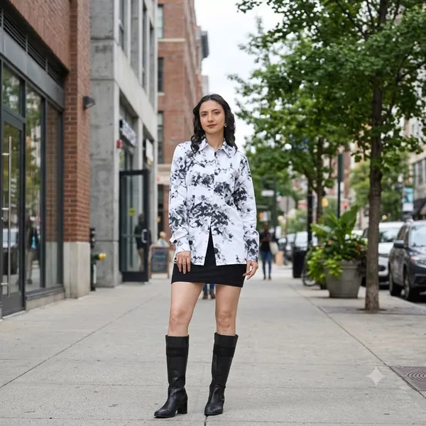 White_Cotton_Poplin_Relaxed_Fit_Abstract_Print_Shirt_For_Women