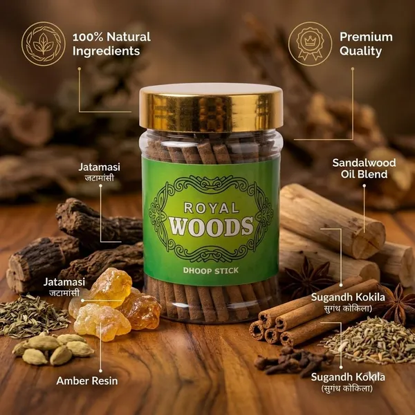 Bhojraj_Royal_Woods_Bambooless_Dhoop_Sticks_160G_Pack_Of_8