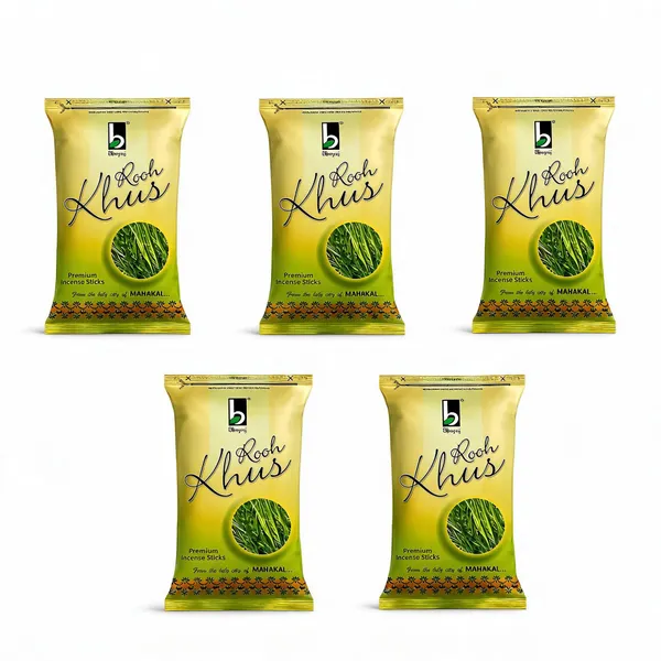 Bhojraj_Rooh_Khus_Charcoal_Free_Incense_Sticks_Pack_Of_5
