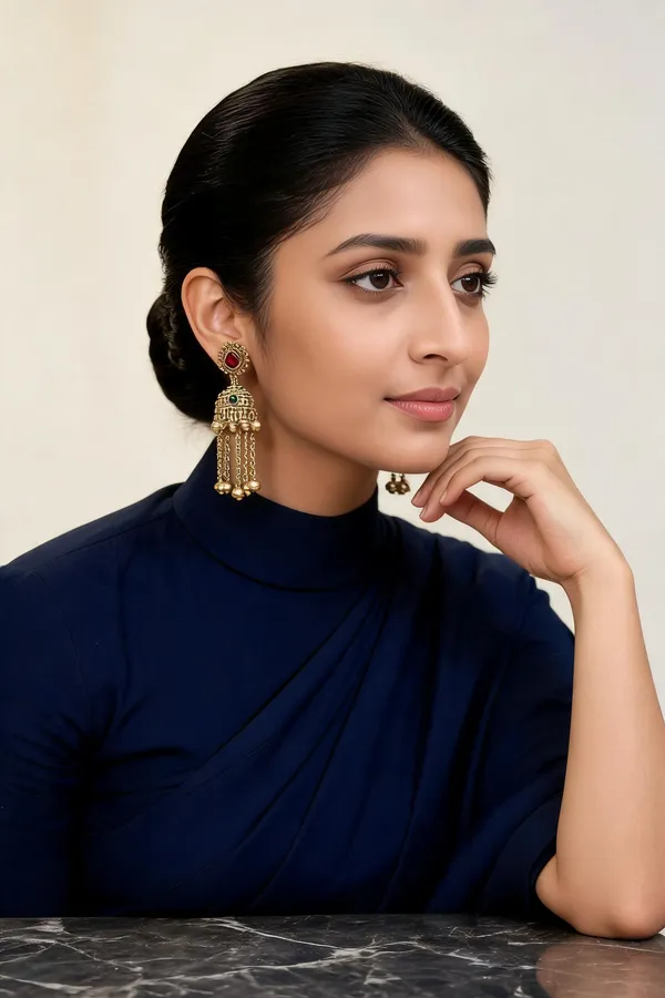 Multicolor_Spelter_Alloy_Red_Green_Stone_Dome_Jhumka_Earrings_For_Women