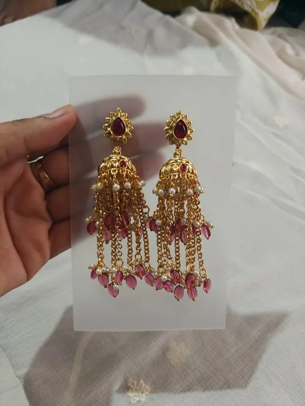 Gold_Tone_Pink_Stone_Jhumka_Earrings_for_Women