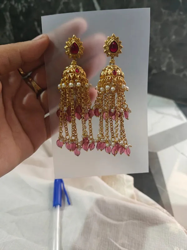 Gold_Tone_Pink_Stone_Jhumka_Earrings_for_Women
