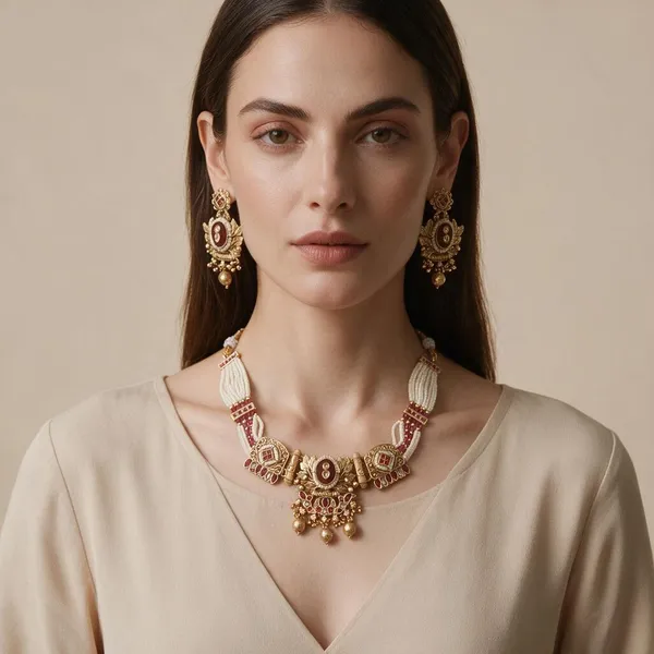 Gold_Ruby_Raani_Spelter_Alloy_Maroon_Stone_Pearl_Beaded_Necklace_Set_For_Women