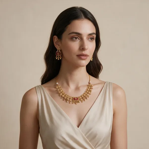 Gold_Ruby_Raani_Spelter_Alloy_Floral_Stone_Necklace_And_Earrings_Set_For_Women