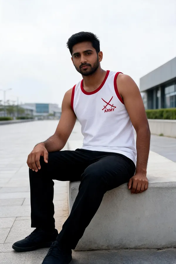 White_Sleeveless_Army_Print_Vest_Pack_Of_2_for_Men