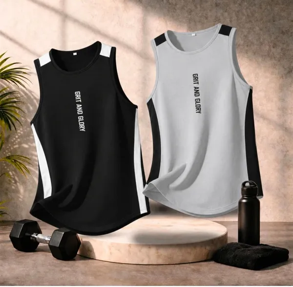 Black_And_Grey_Sleeveless_Gym_Vest_Set_for_Men
