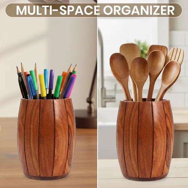 Handcrafted_Wooden_Barrel_Style_Pen_Stand