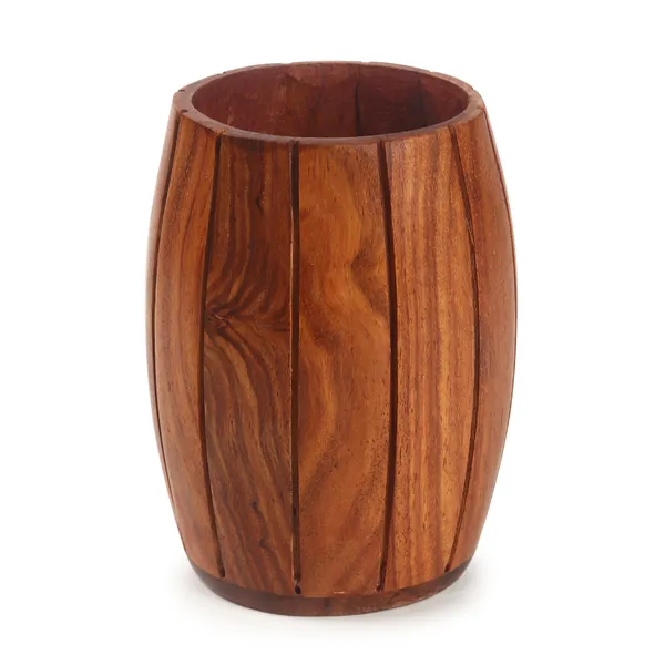 Handcrafted_Wooden_Barrel_Style_Pen_Stand