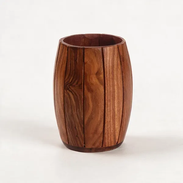 Handcrafted_Wooden_Barrel_Style_Pen_Stand