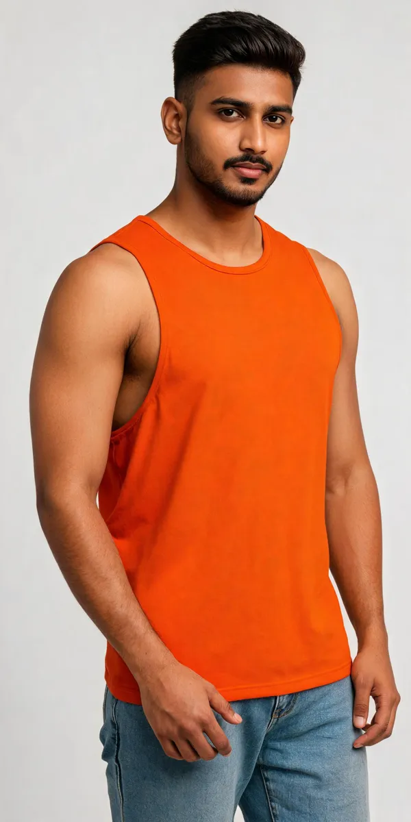 Orange_Sleeveless_Regular_Fit_Tank_Top_for_Men