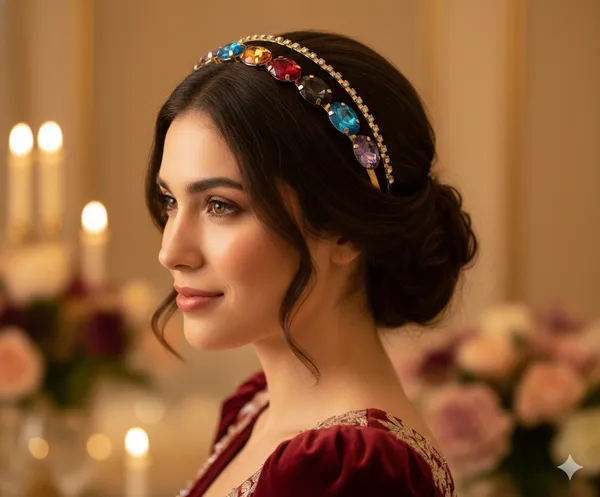 Gold_Multicolour_Stone_Studded_Hairband_for_Women
