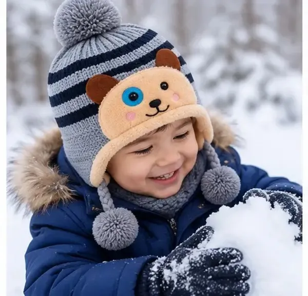 Multicolor_Knitted_Bear_Earflap_Winter_Cap_for_Babies