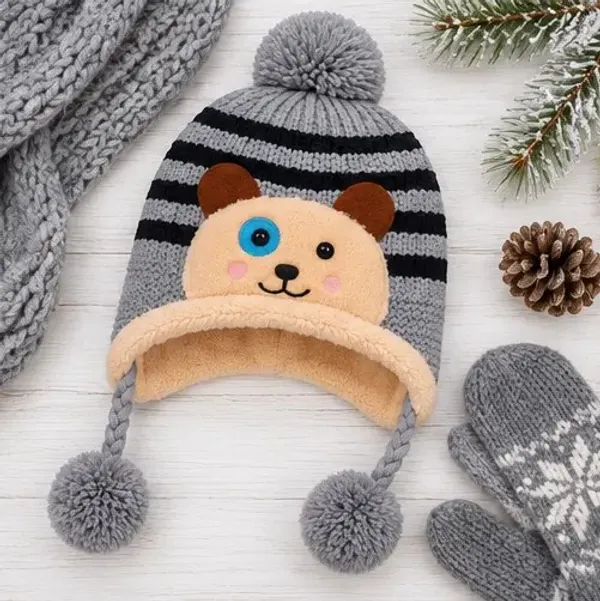 Multicolor_Knitted_Bear_Earflap_Winter_Cap_for_Babies