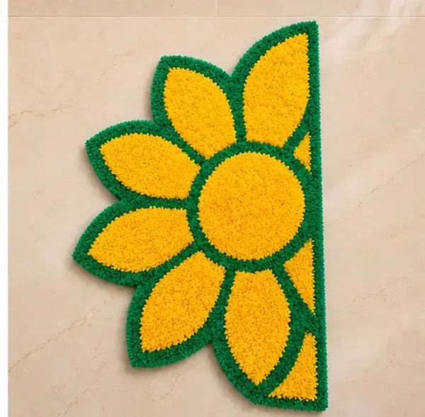 Tufted_Floral_Pattern_Green_Yellow_Doormat