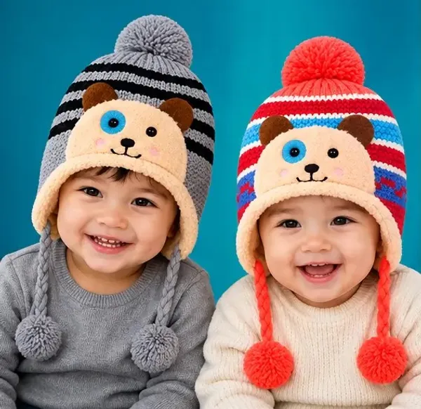Multicolor_Knitted_Bear_Earflap_Winter_Cap_for_Babies
