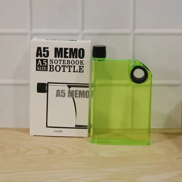 Green_Plastic_A5_Memo_Water_Bottle