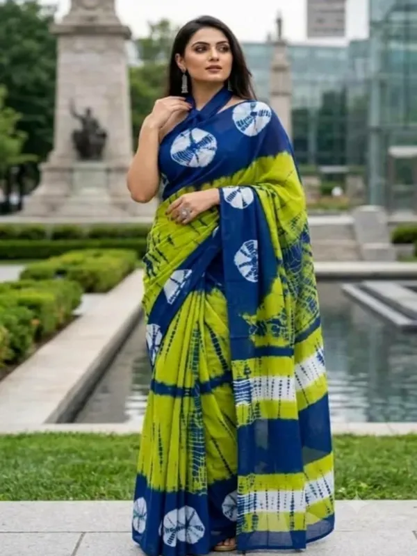 Blue_Green_Printed_Saree_for_Women