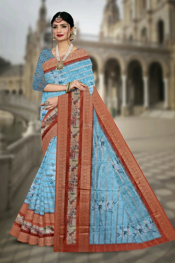 Blue_Printed_Saree_for_Women