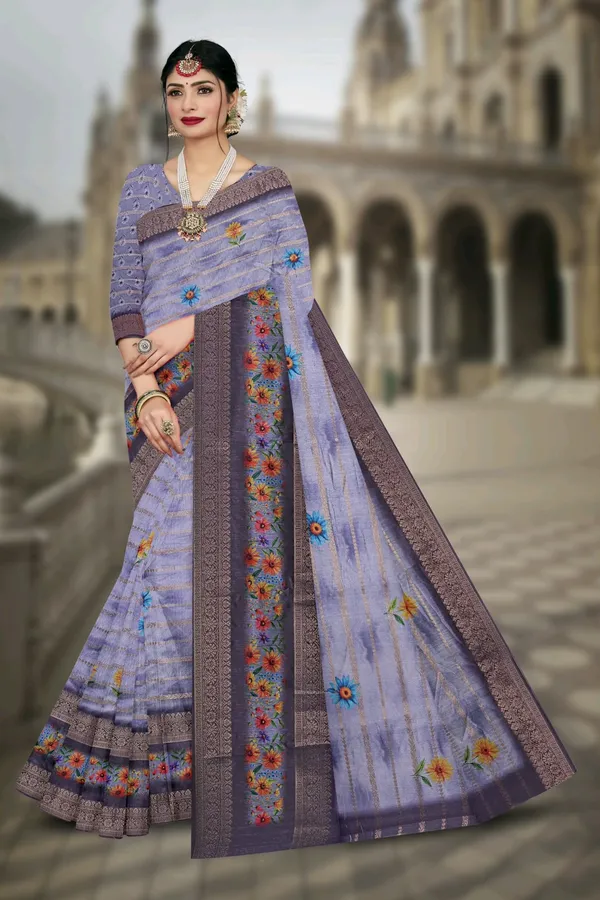 Lavender_Floral_Print_Saree_for_Women