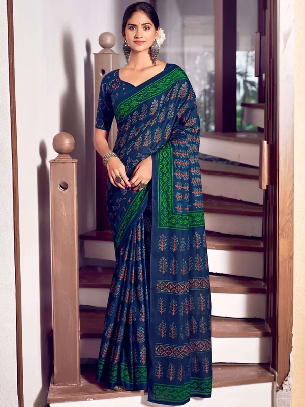 Blue_Printed_Saree_for_Women