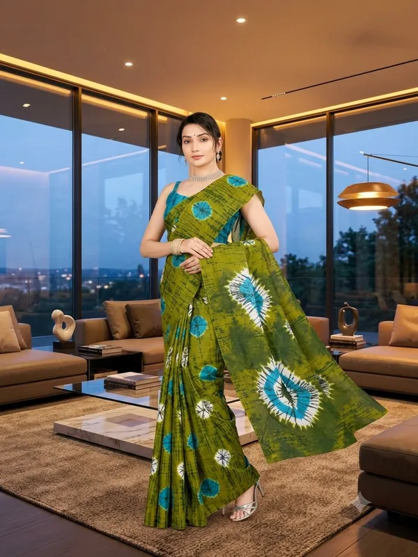 Green_Printed_Ethnic_Saree_for_Women