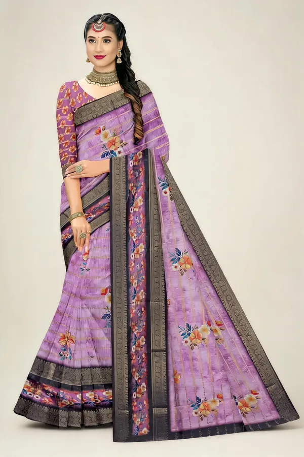 Lavender_Floral_Printed_Saree_For_Women