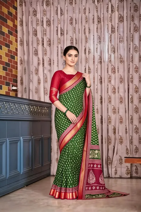 Green_Floral_Motif_Printed_Saree_For_Women