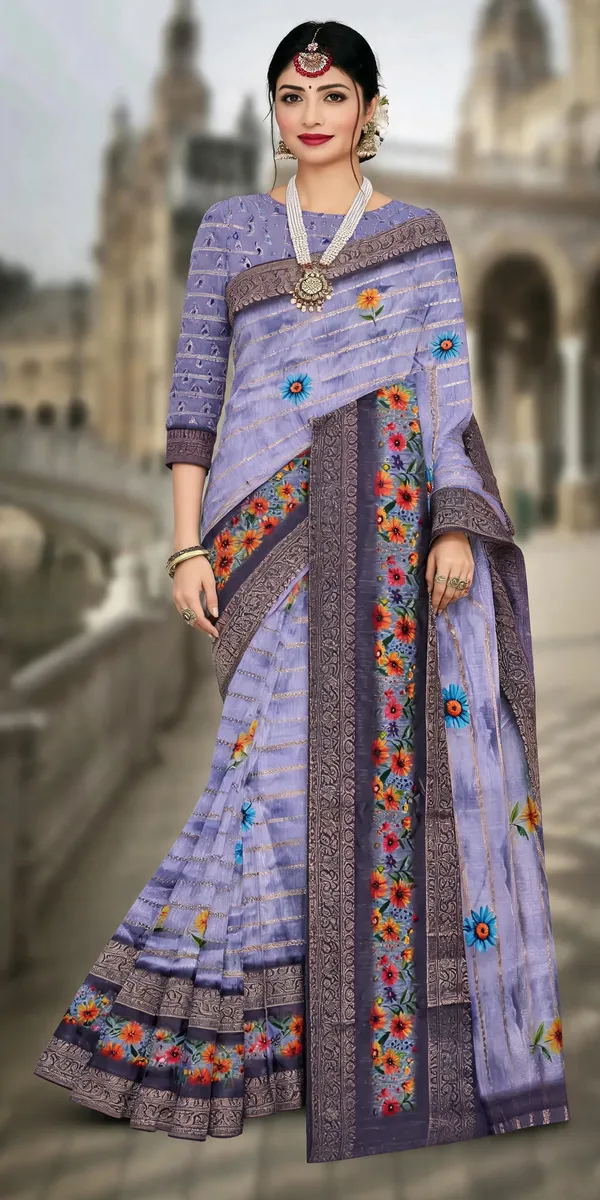 Lavender_Floral_Printed_Ethnic_Saree_For_Women