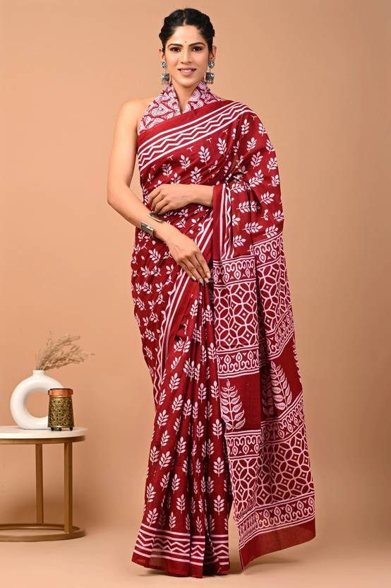 Maroon_Printed_Saree_for_Women