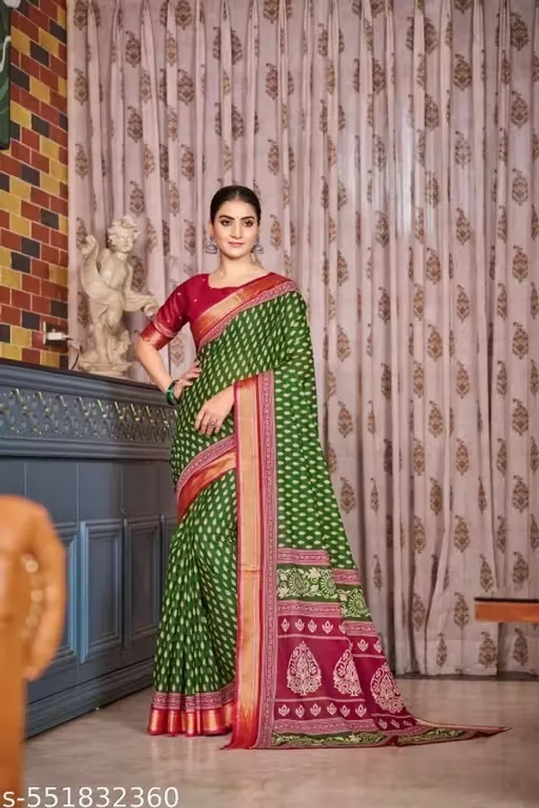 Green_And_Teal_Printed_Saree_for_Women