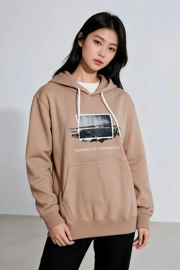 Beige_Cotton_Relaxed_Fit_Pullover_Hoodie_For_Unisex