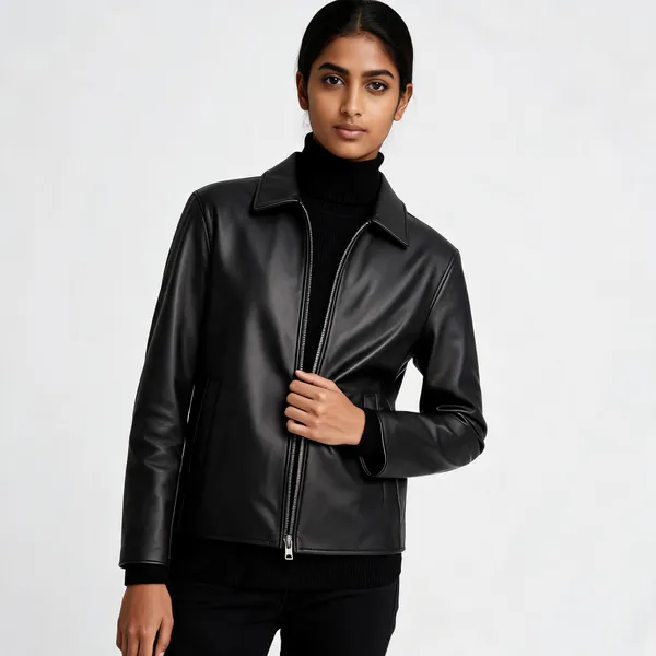 Black_Leather_Regular_Fit_Zip-Up_Jacket_For_Unisex
