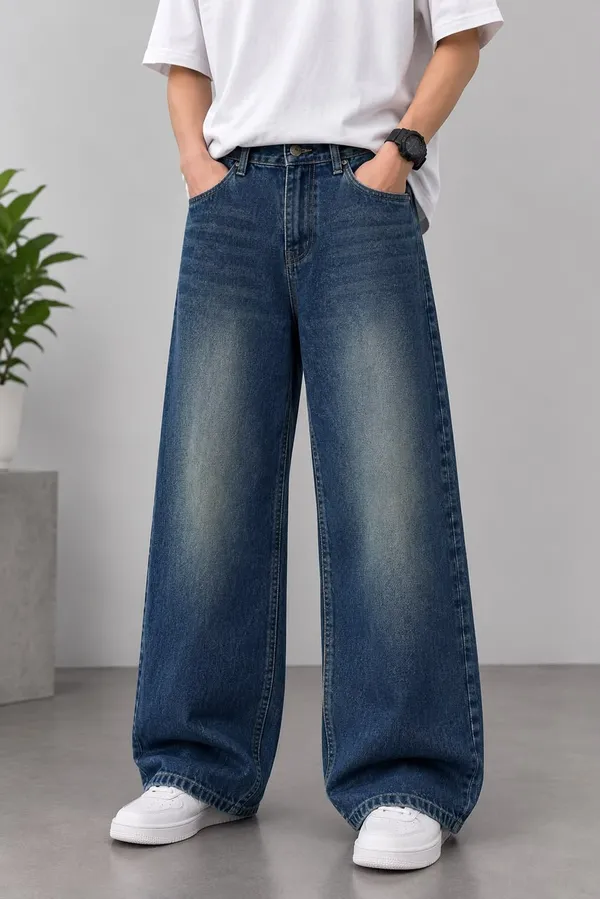 Blue_Denim_Wide_Leg_Jeans_For_Unisex