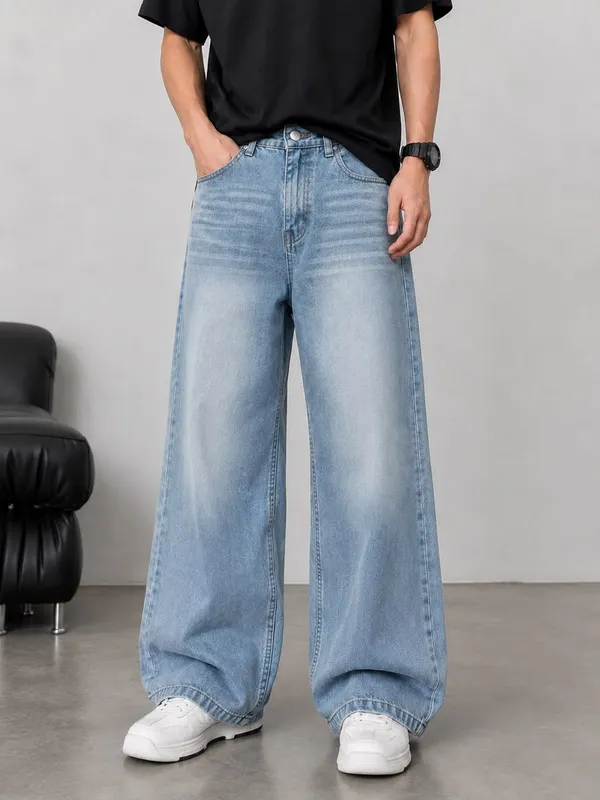 Light_Blue_Denim_Wide_Leg_Jeans_For_Unisex