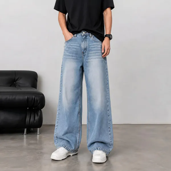 Light_Blue_Denim_Wide_Leg_Jeans_For_Unisex