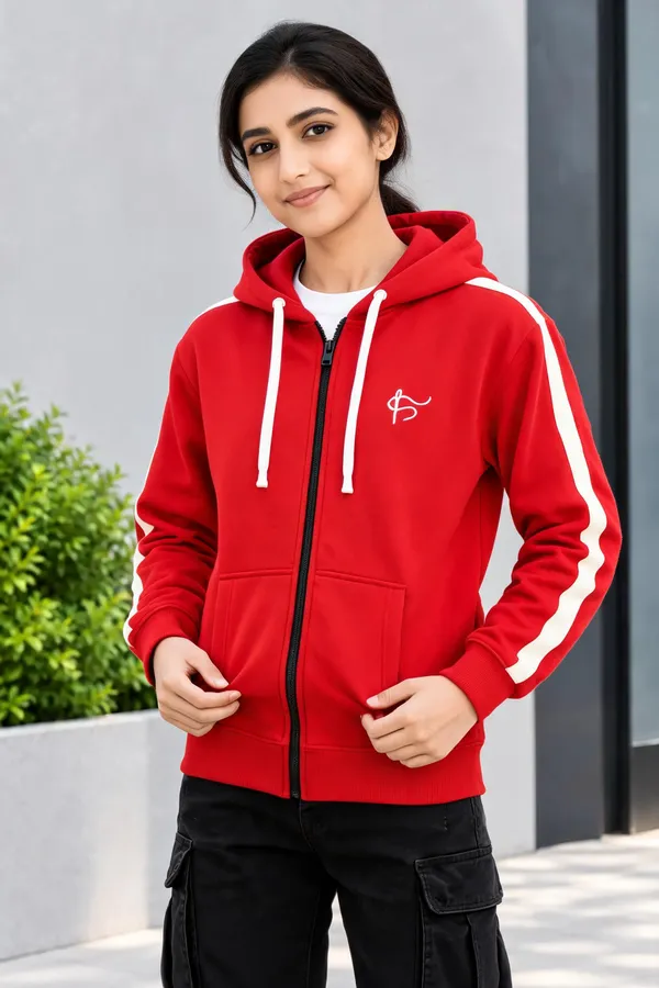 Red_Cotton_Regular_Fit_Zipper_Hoodie_For_Unisex
