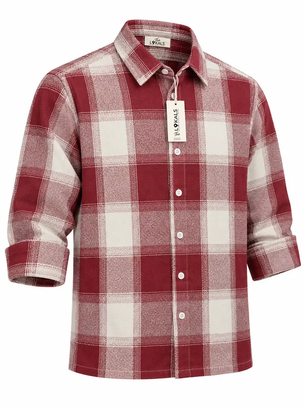 Maroon_Checked_Casual_Shirt_For_Men