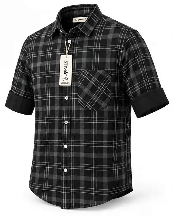 Black_Checkered_Casual_Shirt_For_Men