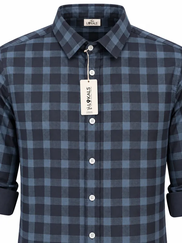 Navy_Blue_Checkered_Full_Sleeve_Shirt_For_Men