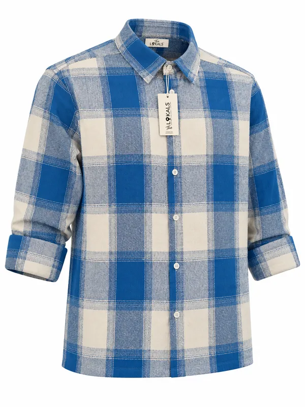 Blue_Checkered_Full_Sleeve_Shirt_For_Men