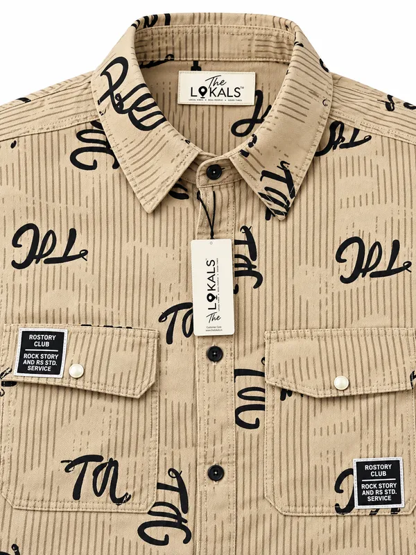 Beige_Printed_Full_Sleeve_Casual_Shirt_For_Men