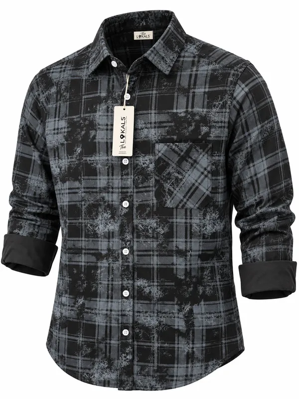 Black_Plaid_Casual_Shirt_For_Men