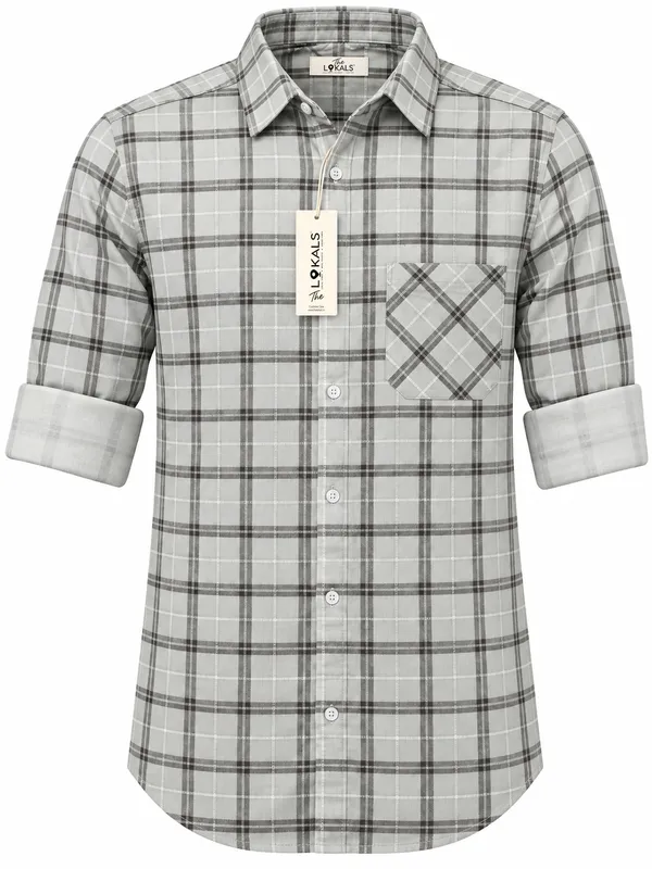 Grey_Checkered_Casual_Shirt_For_Men