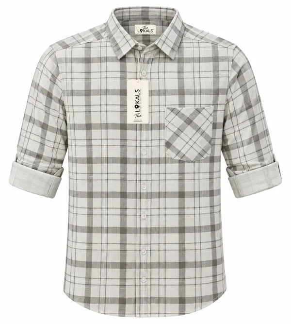 Grey_Checked_Casual_Shirt_For_Men