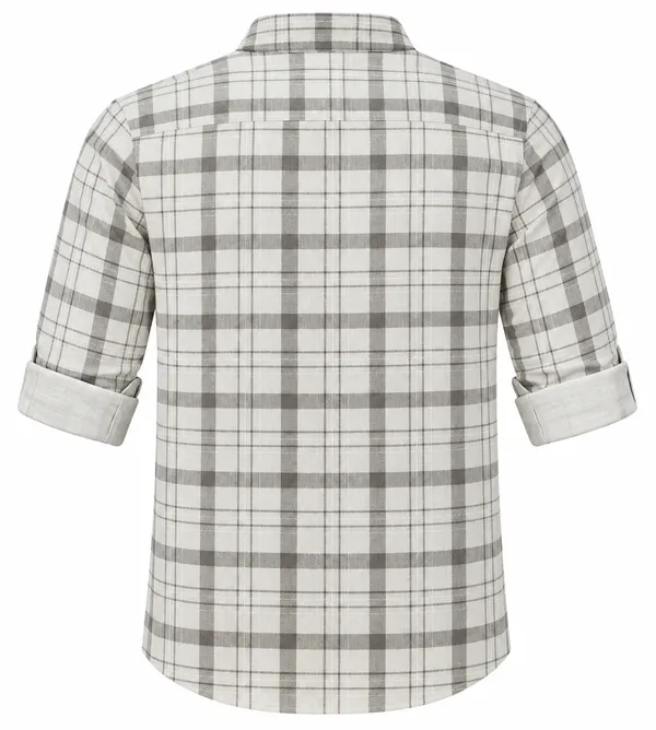 Grey_Checked_Casual_Shirt_For_Men