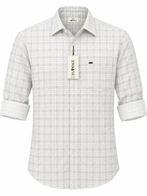 White_Checked_Regular_Fit_Shirt_For_Men