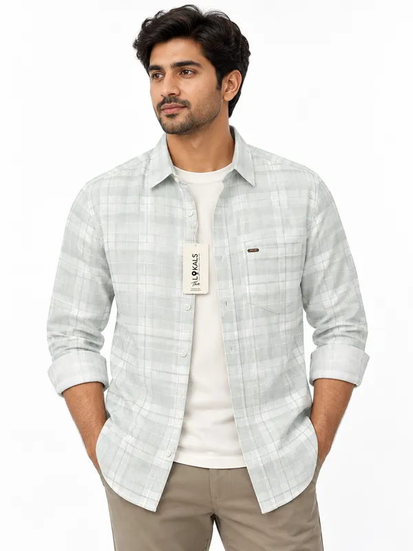 Light_Grey_Check_Casual_Shirt_For_Men