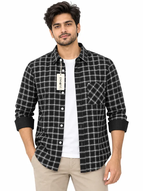 Black_Checkered_Full_Sleeve_Shirt_For_Men
