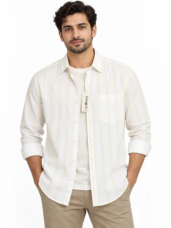 White_Striped_Casual_Shirt_For_Men