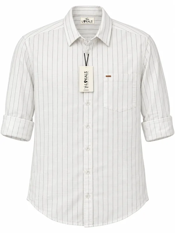 White_Pinstriped_Casual_Shirt_For_Men
